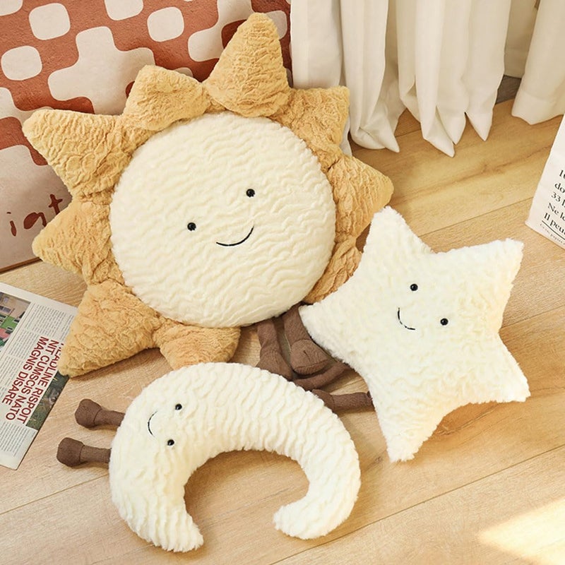 Maxpetus Comfortable Sun Throw Pillow Stars Moon Sofa Cushion Lovely Exquisite Cushion (23.6in, Star) - Image 5